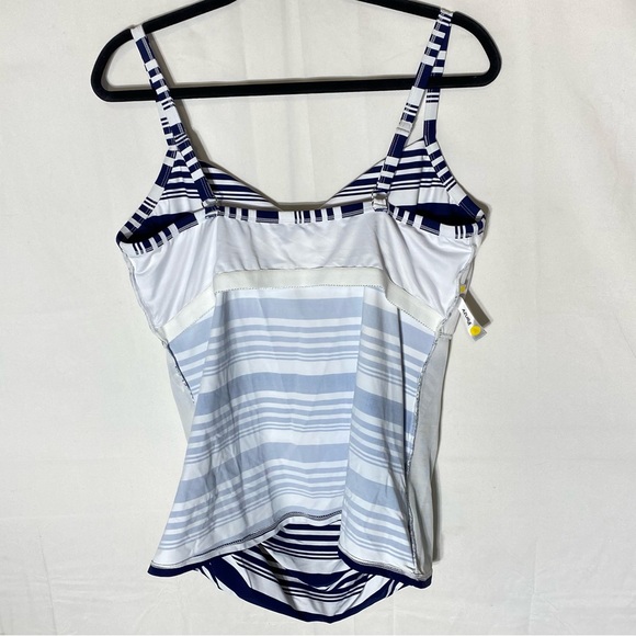 Azura Striped Navy Blue and White Swim Top Bikini Top Tank Top 16 - Picture 7 of 15